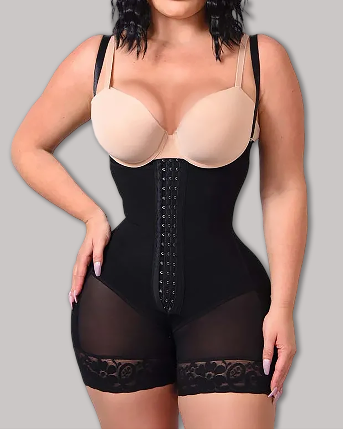 Shapewear for Women Tummy Control Body Shaper Butt Lifter Thigh Slimmer Faja Plus Size with Zipper Crotch-Curvy-Faja