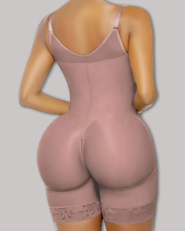 Breathable Leg Fabric Patchwork Bust Shaping Bodysuit