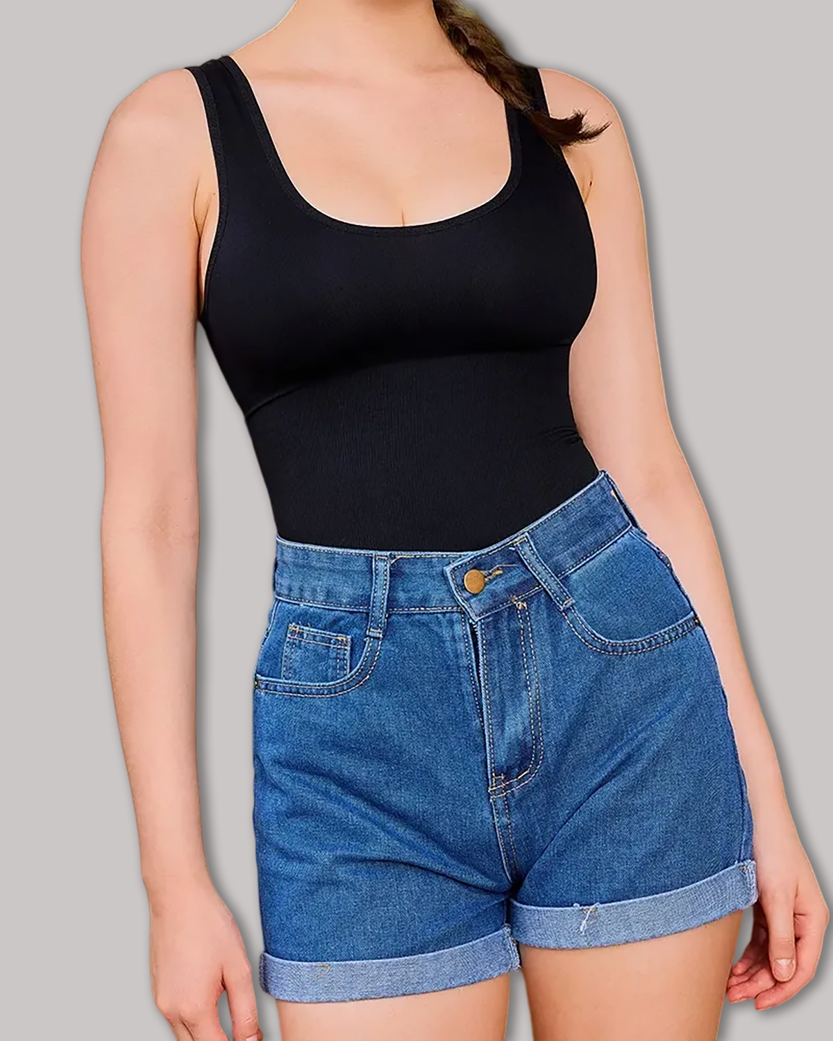 Women's Seamless Round Neck Tummy Tights