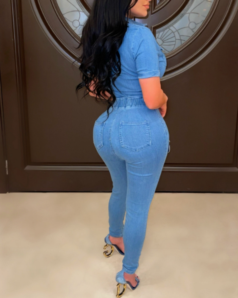 Light Denim Jumpsuit