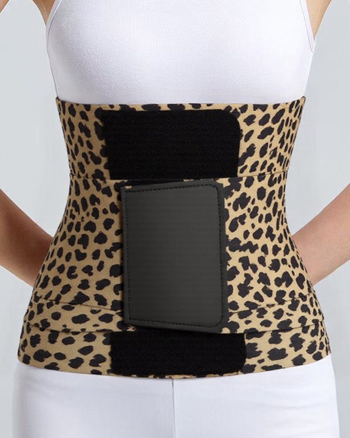 Leopard Print Elastic Tummy-Control Waist Trainer Belt-Curvy-Faja