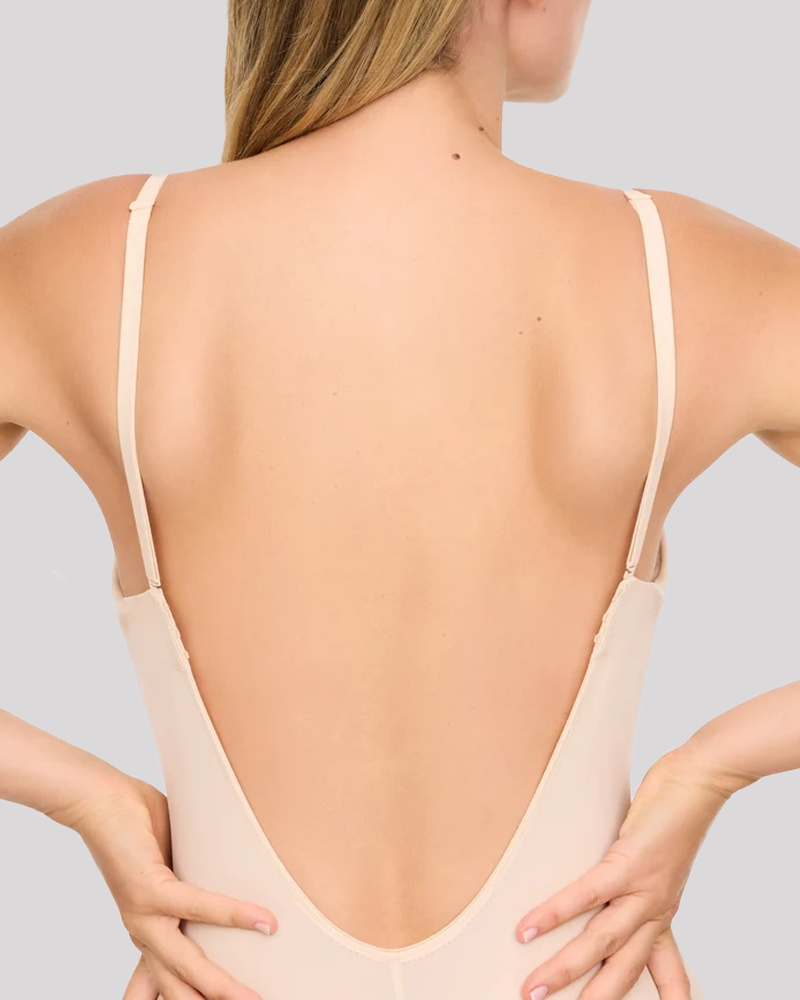 Built‑In Bra Deep V Backless Seamless Bodysuit（Pre‑Sale）