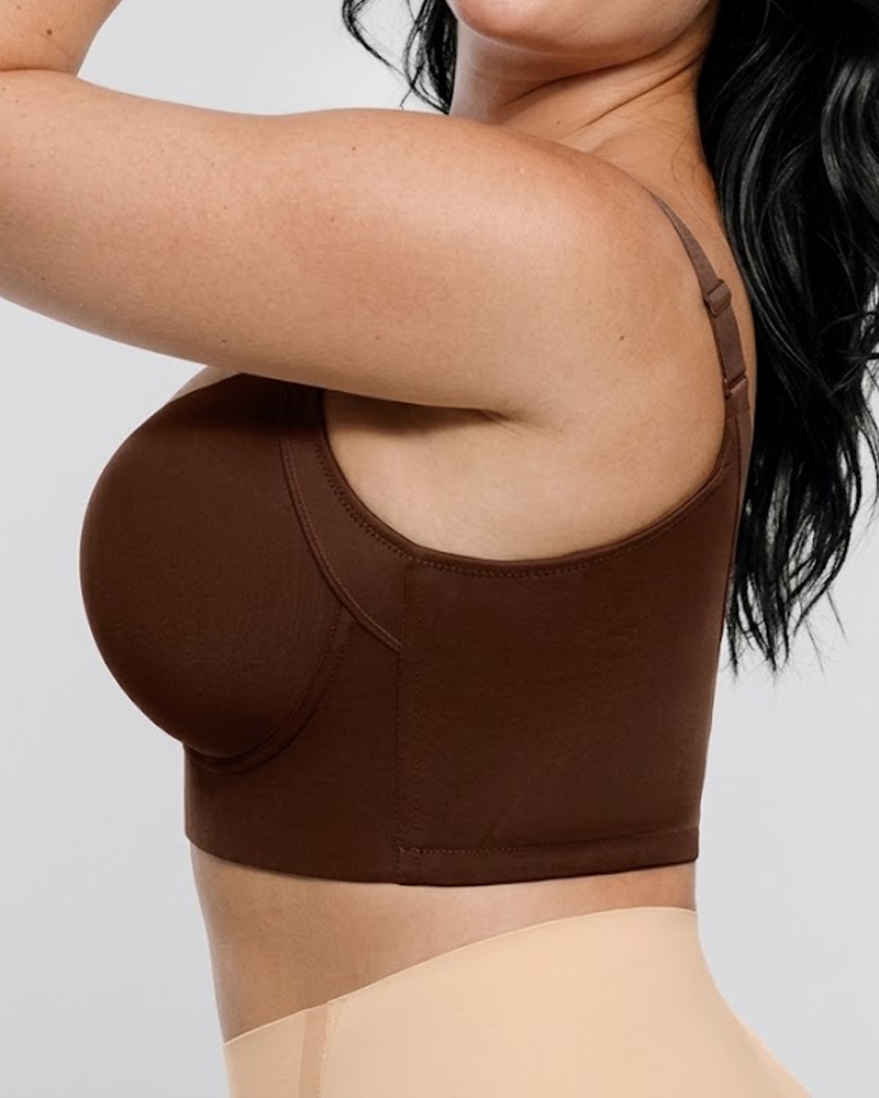 Plus Size Underwire Bra Side Bust Support Back Smoothing Multi Hook & Eye Shapewear Bra（Pre-Sale）