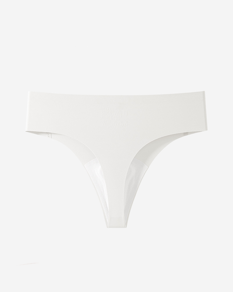 Ice Silk Seamless No Show Yoga Thong Underwear