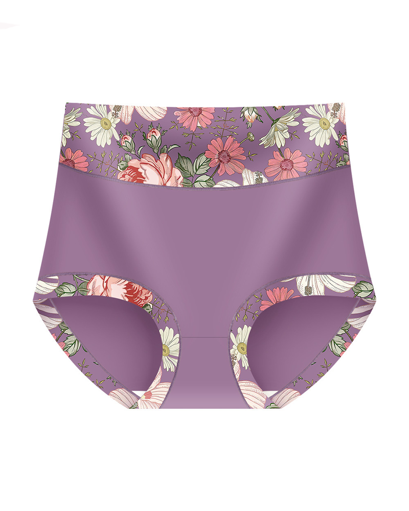 Soft Flattering Floral High-Waisted Panties