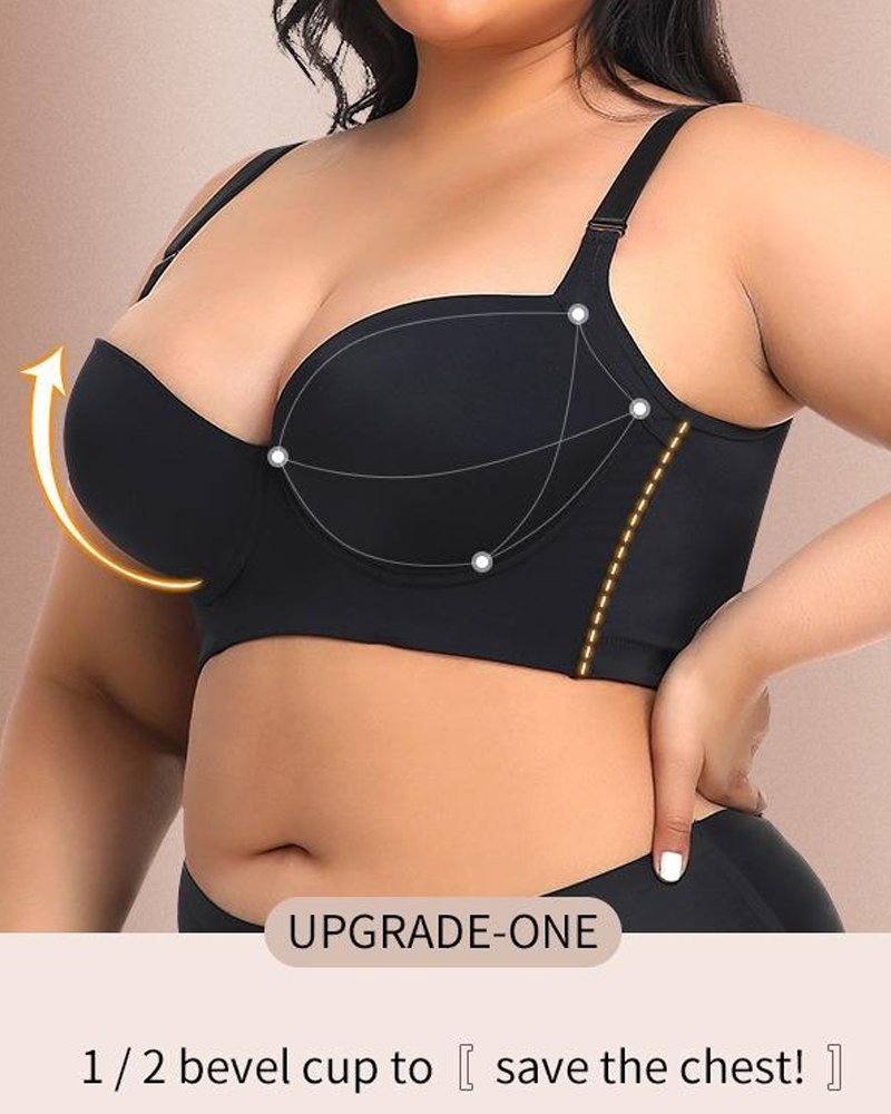 Plus-Size Underwire Bra To Support Side Breast Tissue And Prevent Sagging