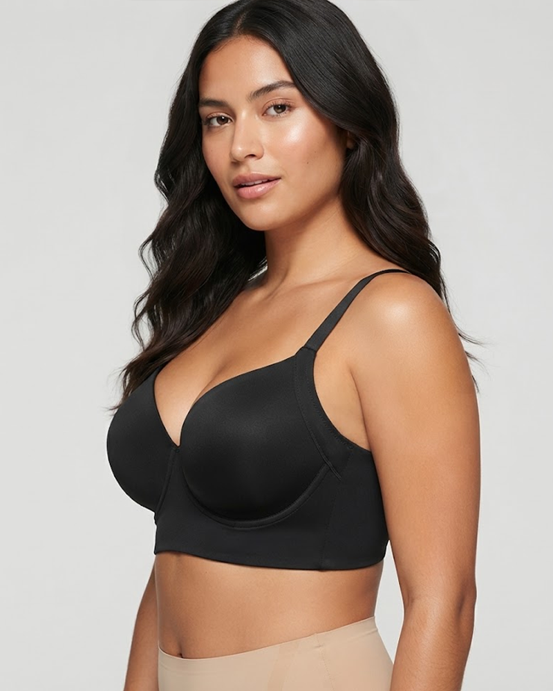 Plus Size Underwire Bra Side Bust Support Back Smoothing Multi Hook & Eye Shapewear Bra（Pre-Sale）