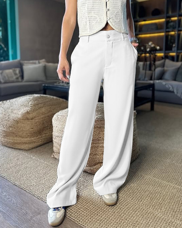 Drape Casual Suit Trousers-Curvy-Faja
