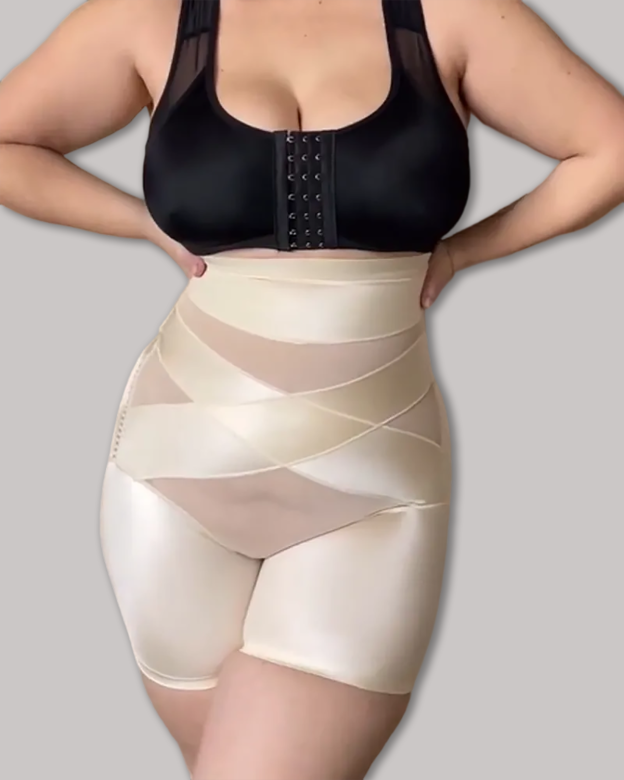 Crossover Bandage High Waist Hip-Lifting Shorts