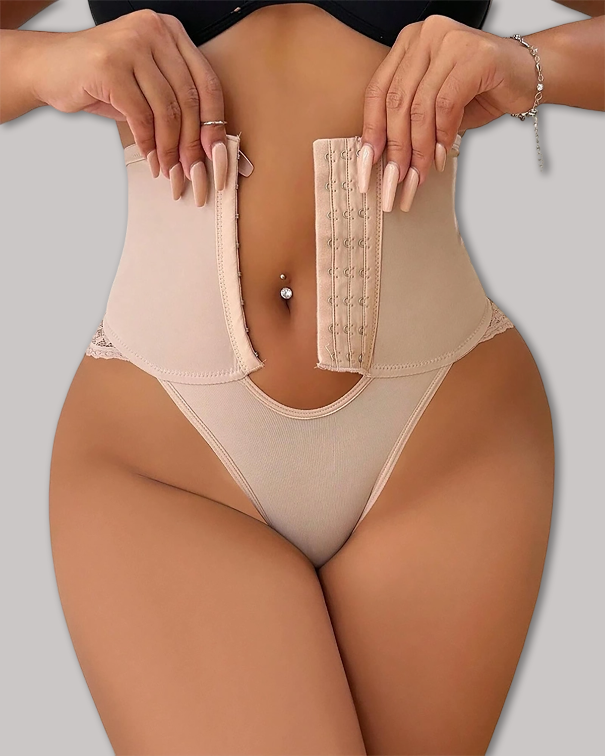 Front Closure Bodysuit Shapewear With Lace Trimmed Tummy Control Panty (Pre-Sale)