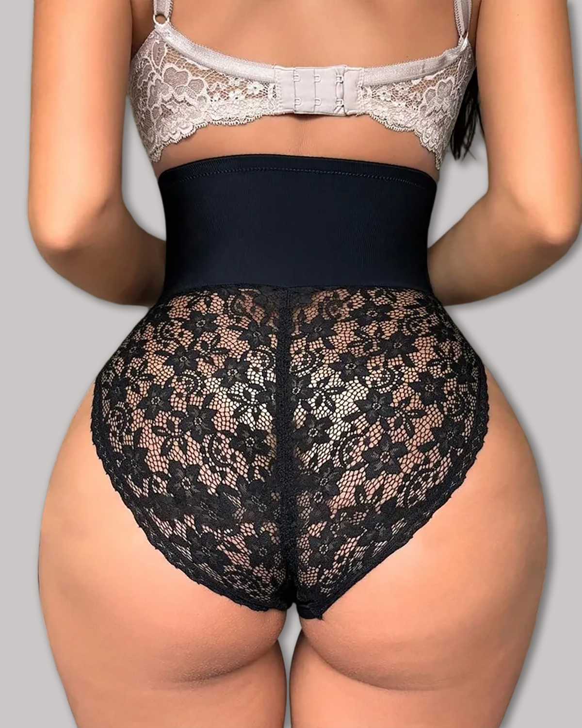 Front Closure Bodysuit Shapewear With Lace Trimmed Tummy Control Panty