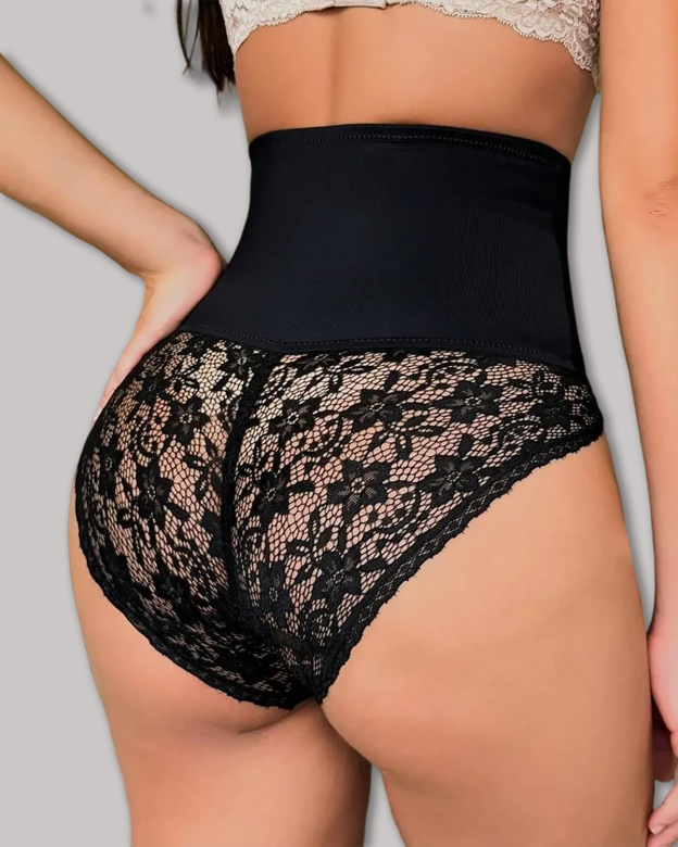 Front Closure Bodysuit Shapewear With Lace Trimmed Tummy Control Panty