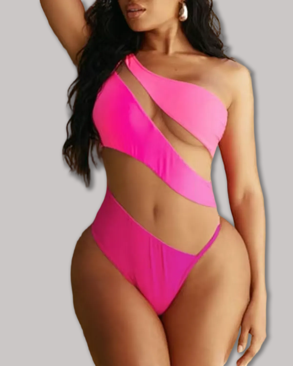 Off-Shoulder Transparent Sexy One-Piece Swimsuit