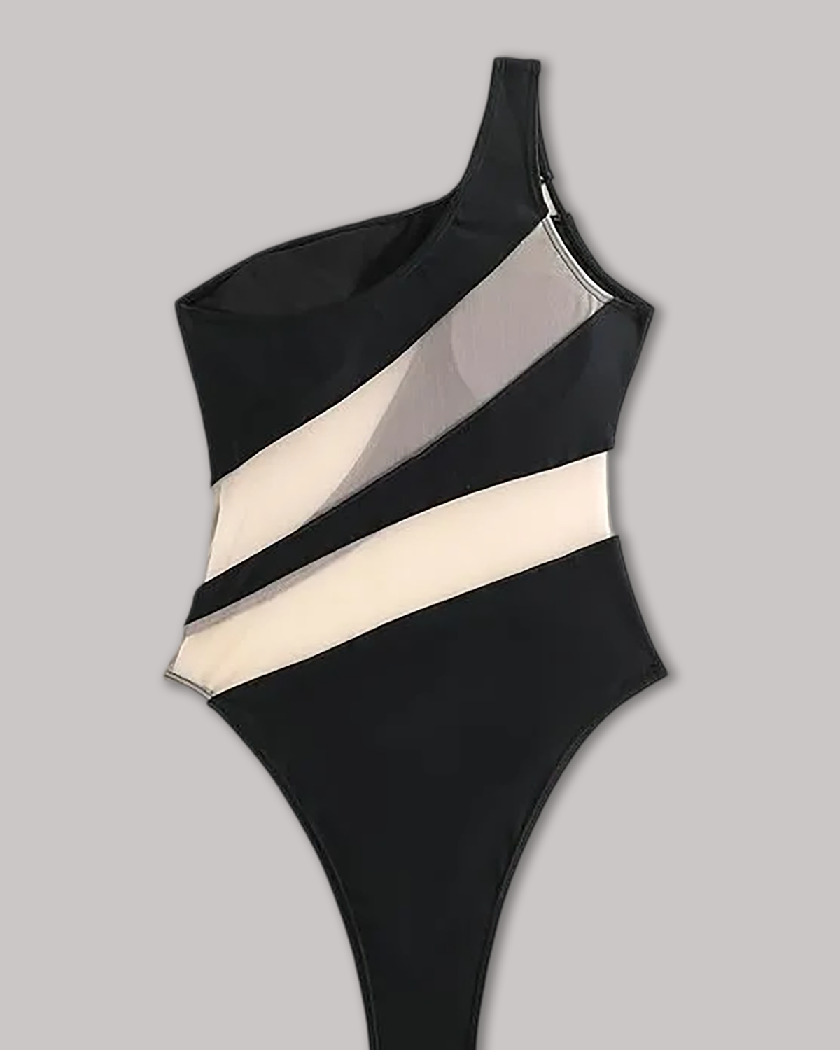 Off-Shoulder Transparent Sexy One-Piece Swimsuit