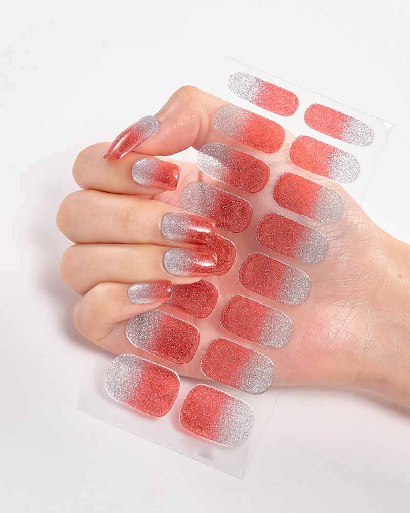 Gradient Glitter Nail Sticker-Curvy-Faja