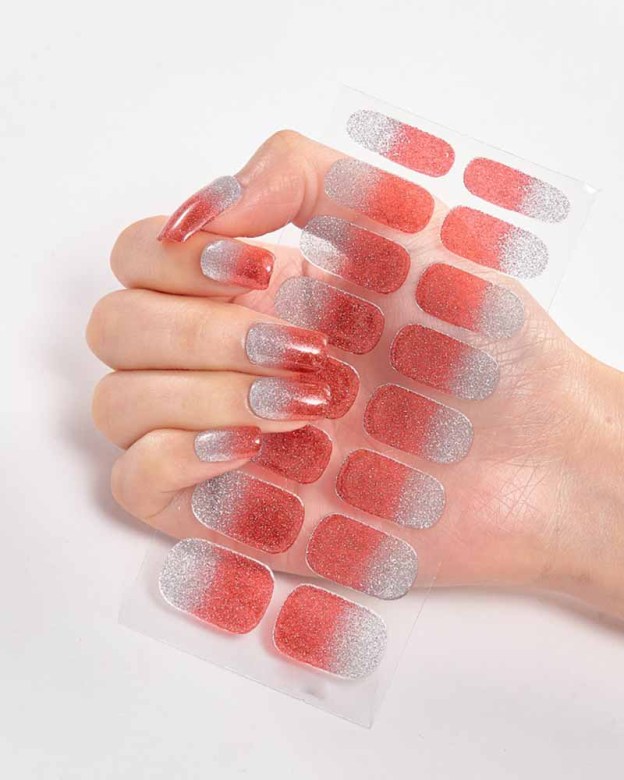 Gradient Glitter Nail Sticker-Curvy-Faja