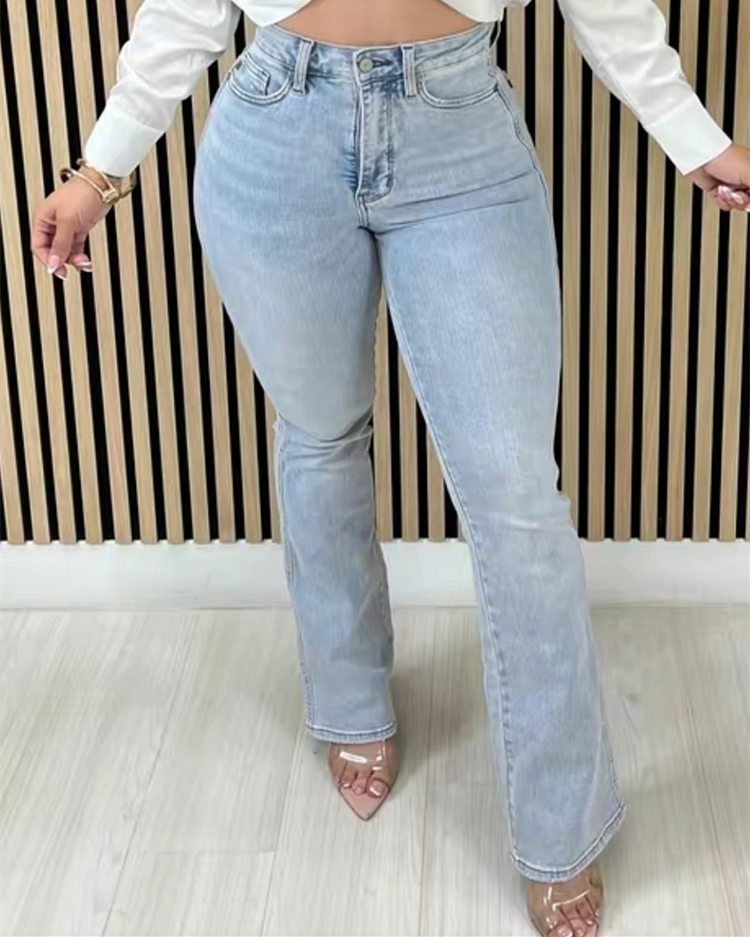 High Rise Belly Control Flare Jeans（Pre-Sale）
