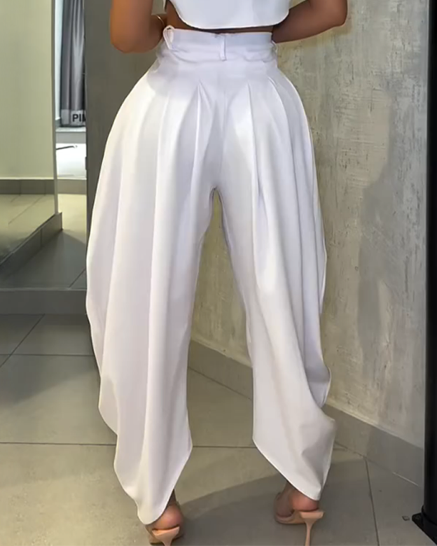 Casual High-Waist Wide-Leg Pants (Pre-Sale)