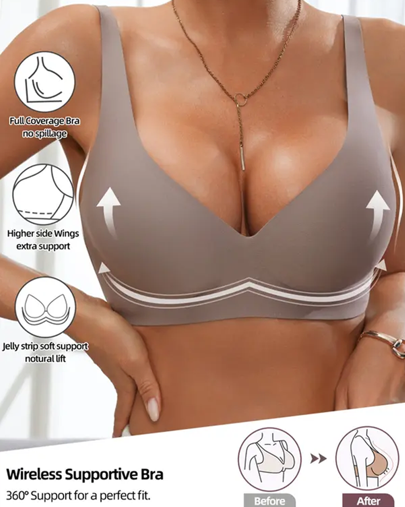 Jelly-Like Seamless Underwear Comfortable And Supportive Wire-Free Bra