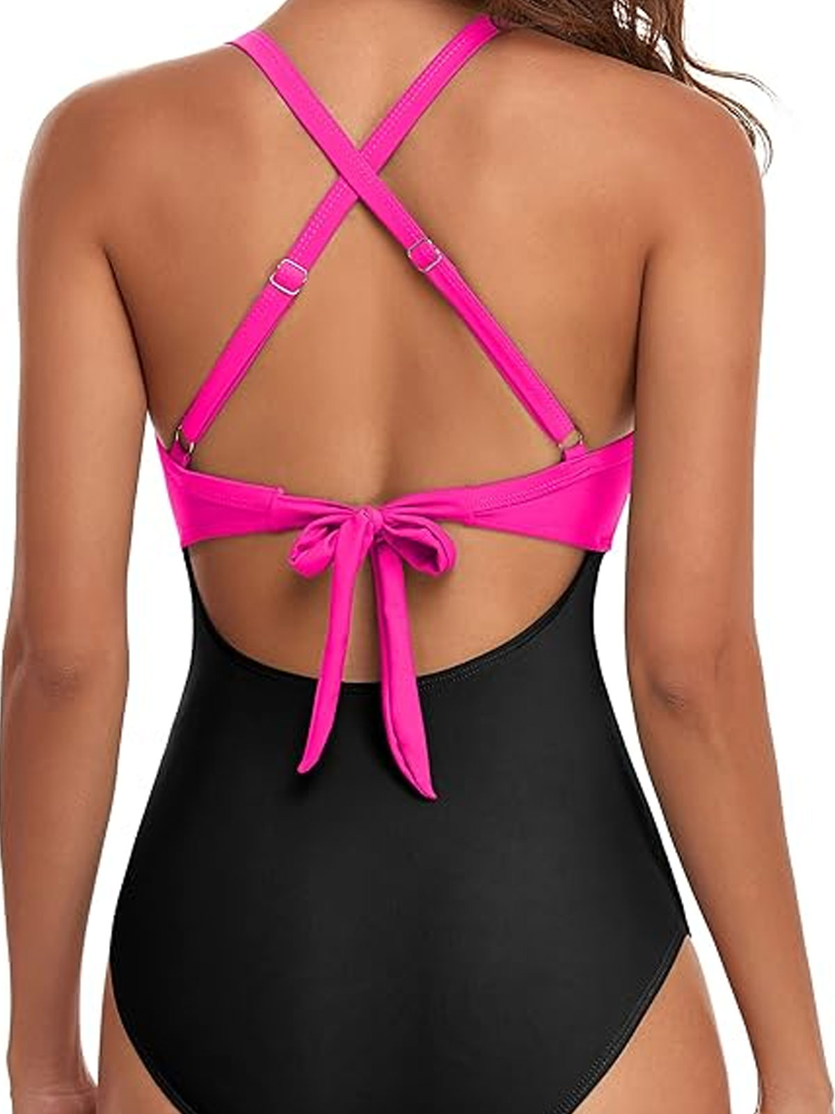 One Piece Swimsuits Tummy Control Cutout High Waisted Bathing Suit Wrap Tie Back-Curvy-Faja