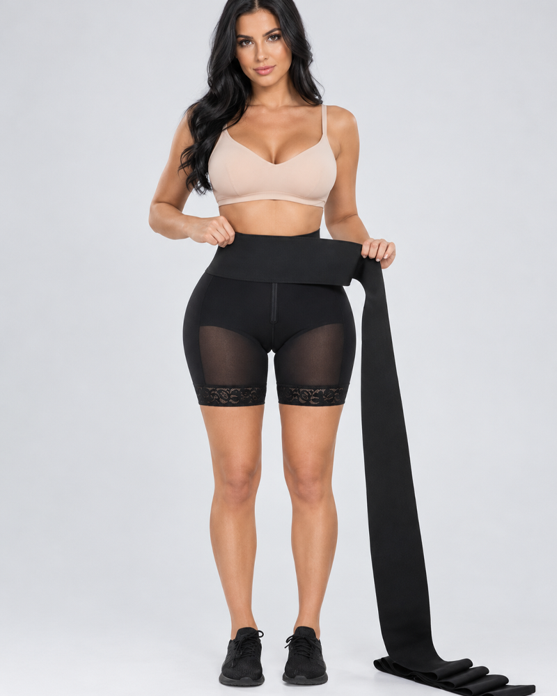 2 in 1 Shaping Shorts with Elastic Waistband Tummy Control（Pre-Sale）