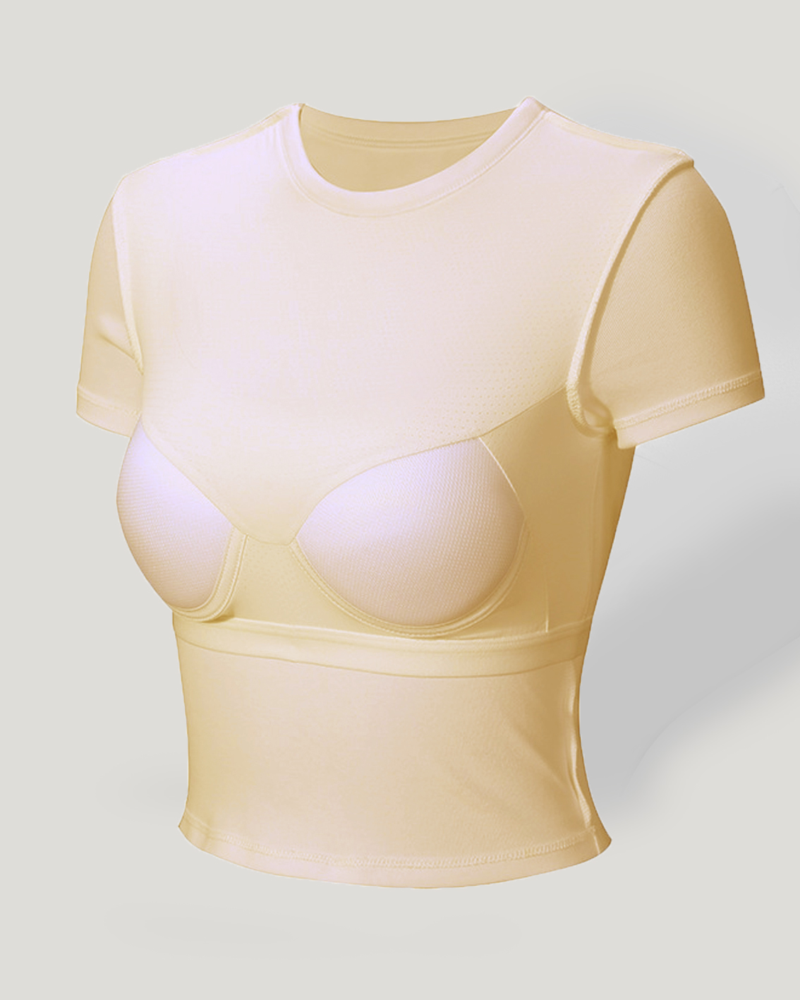 CURVY-FAJA Hourglass Bodysuits Modal Short-Sleeved Vest with Chest Pad