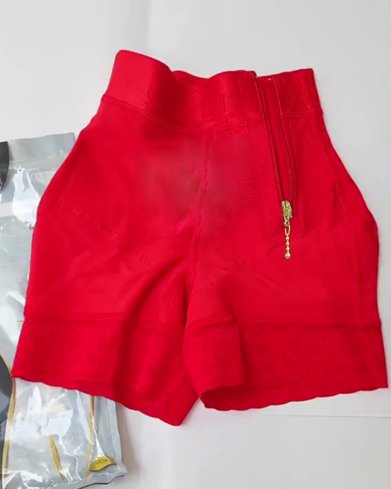 High Waist Side Zipper Butter Lifter Faja Shorts