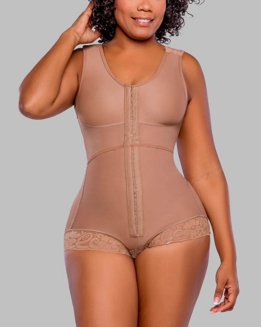 Butt Lifting Hook & Eye Tummy Control Slimming Body Shaper-Curvy-Faja