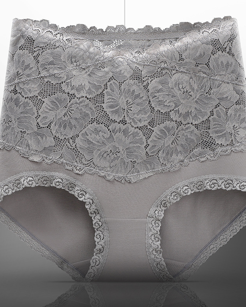 High Waist Tummy Control Sexy Lace Panties-Curvy-Faja
