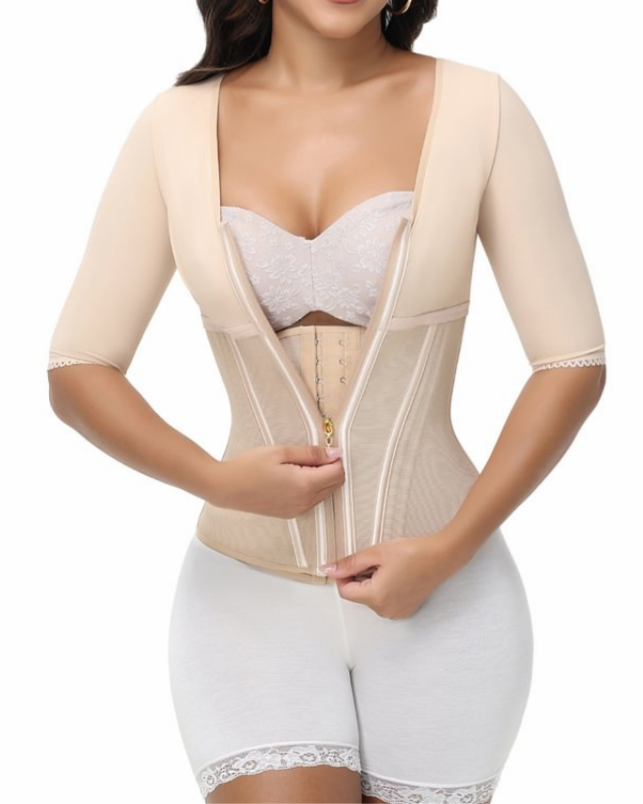 Women’s Sleeved Body Sculpting Kit - Waist Cincher with Sleeves & Waist Trainer for Full-Body Contouring-Curvy-Faja