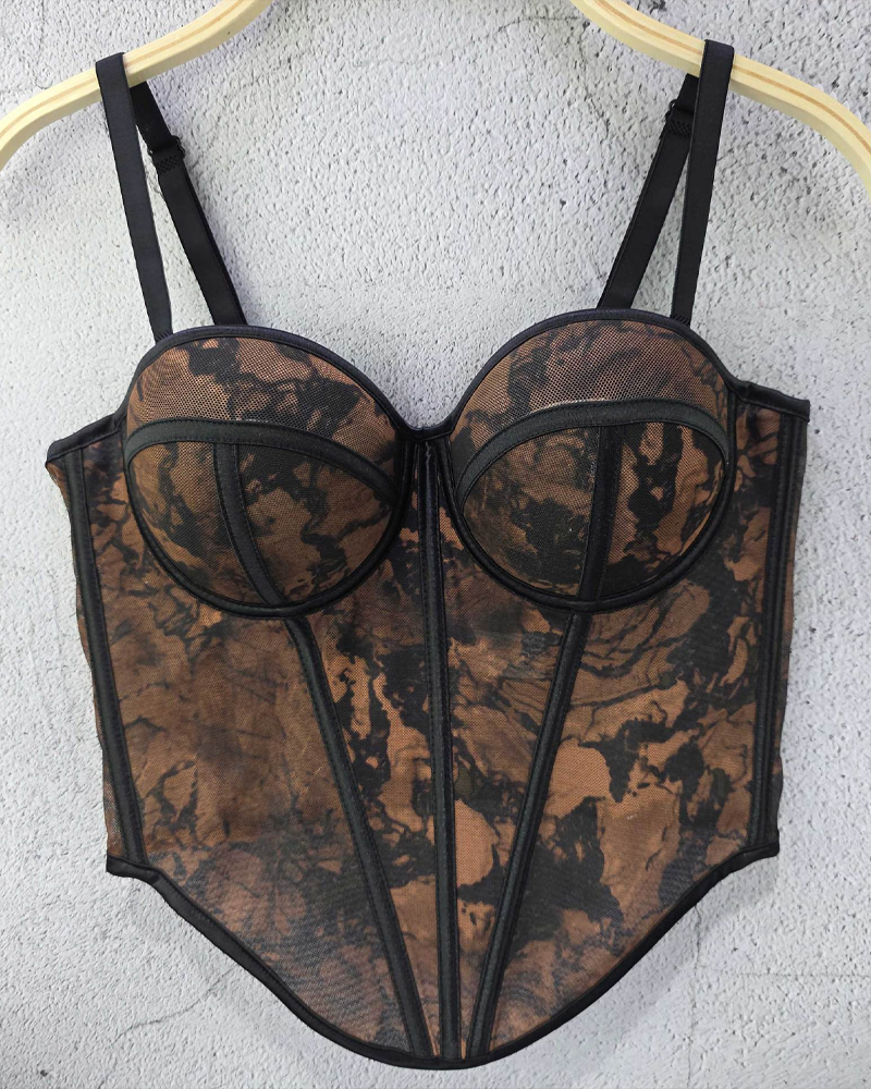 Curvy-faja Sexy Mesh Suspender Corset