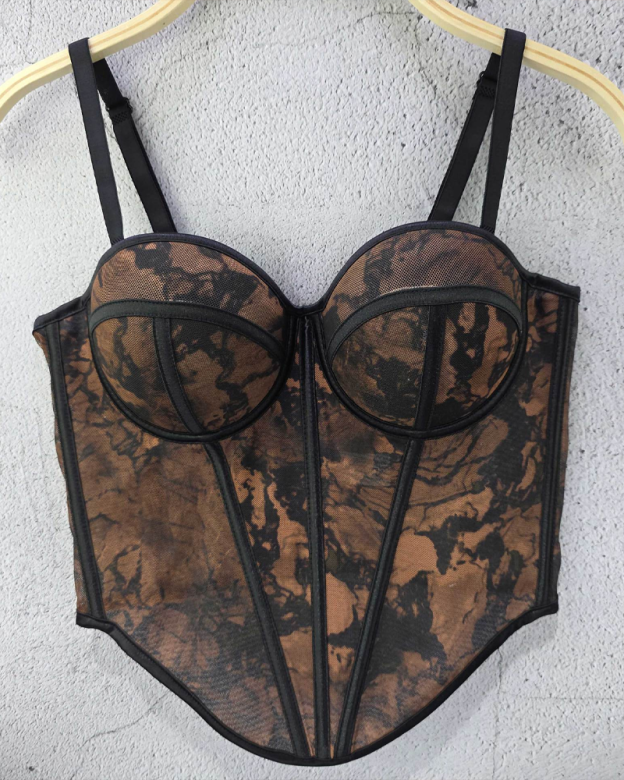 Sexy Mesh Suspender Corset