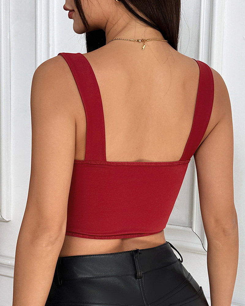 Sexy Mesh See-Through Patchwork Camisole Top