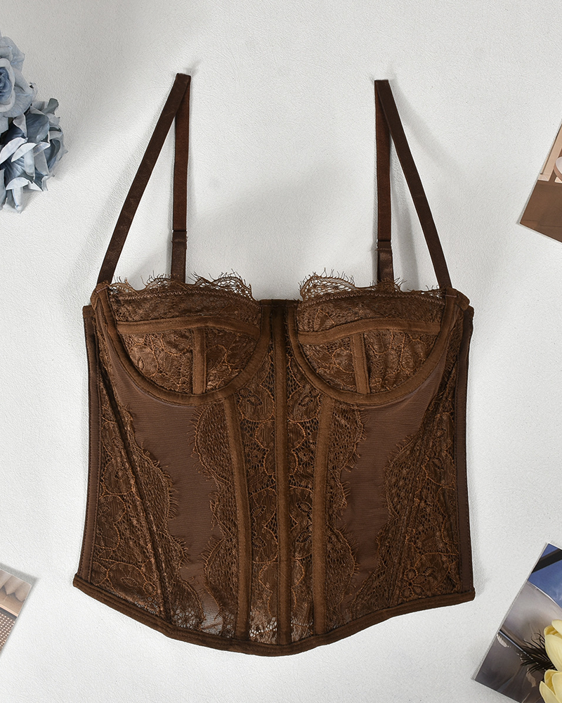 Lace Sexy Cutout Camisole Top-Curvy-Faja