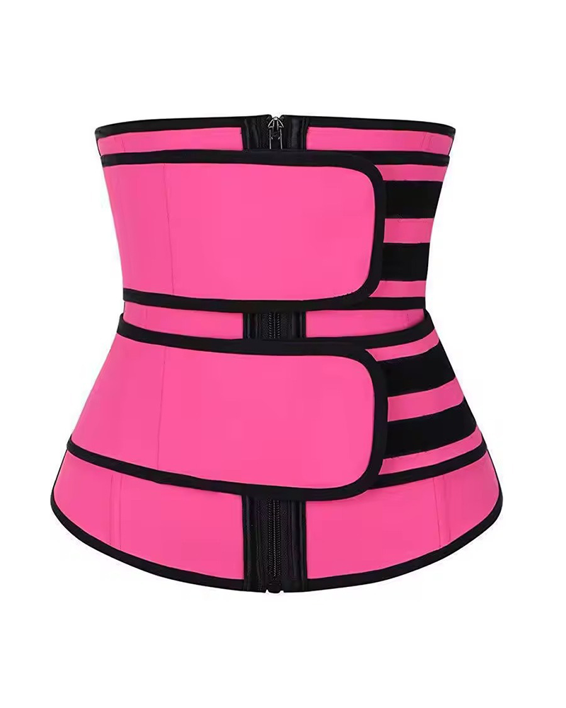 Body Shaping Double Belt Zipper Belly Control Belt-Curvy-Faja