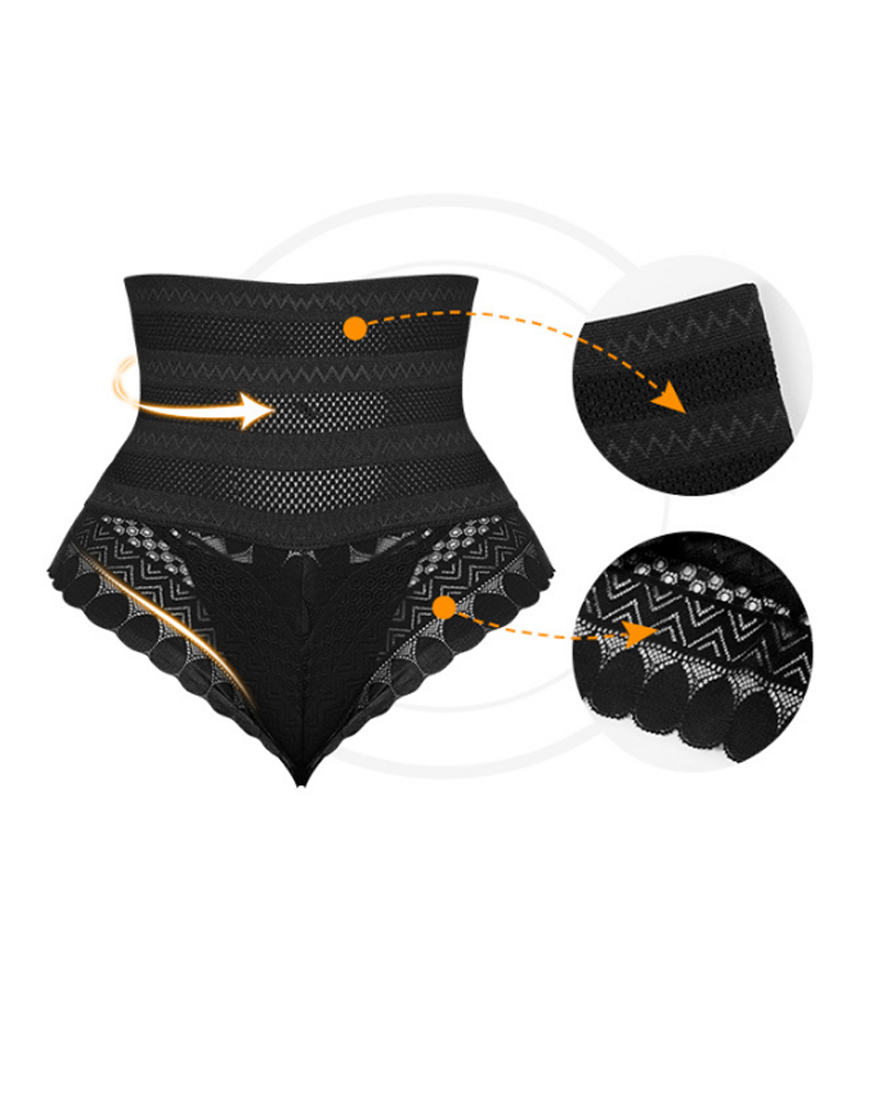 Lace High Waist Slimming Thong-Curvy-Faja