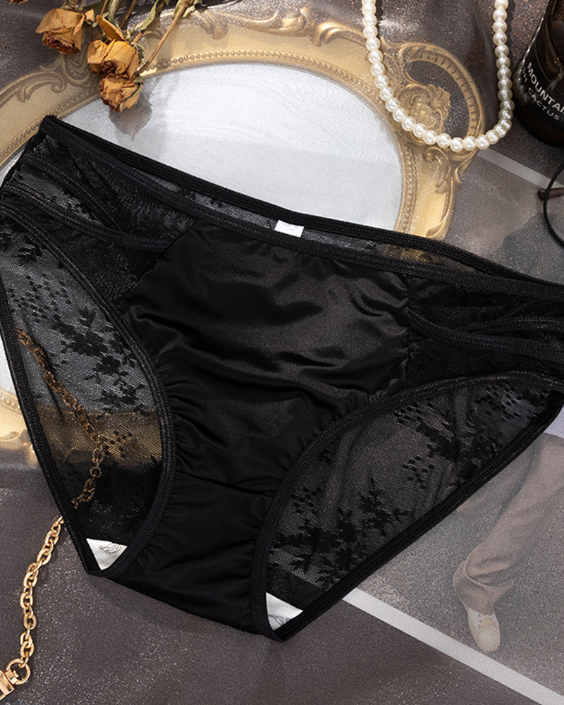Translucent Lace Hollow Briefs
