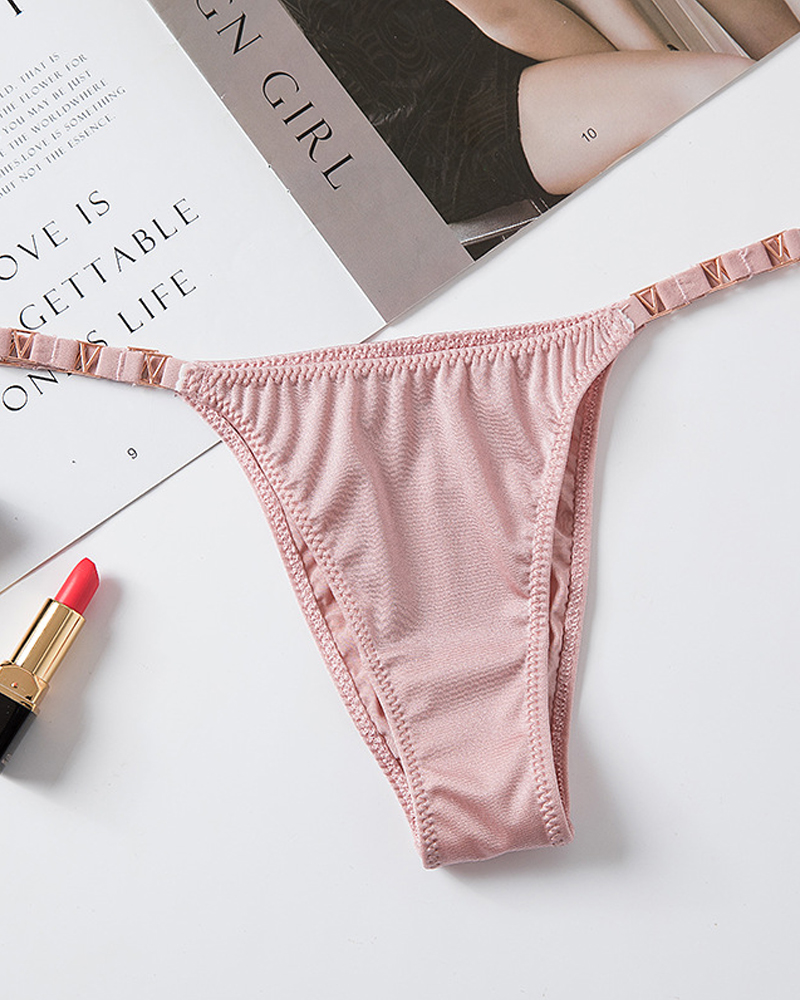 Sexy V-Shaped Metallic Ice Silk Panties-Curvy-Faja