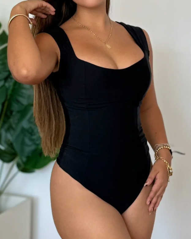Double Layer Tummy Control Bodysuit-Curvy-Faja