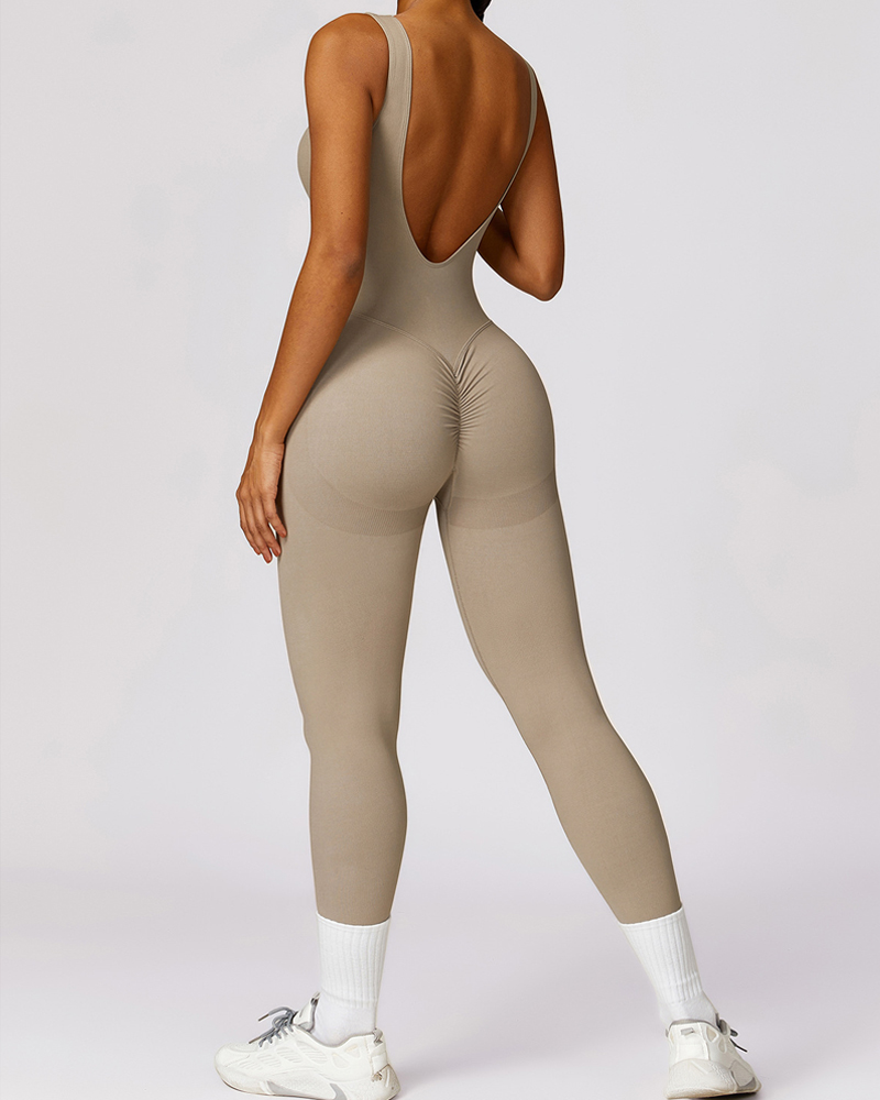Hollow Back Hip Lift One-Piece Yoga Jumpsuit
