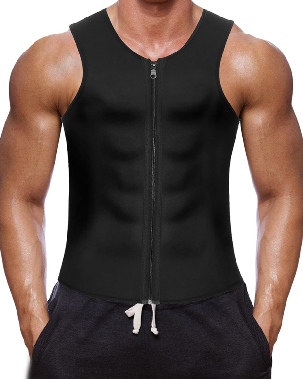 CURVY-FAJA | Control Waistband Men's Zipper Vest Corset Sweat-Proof Fitness Clothing