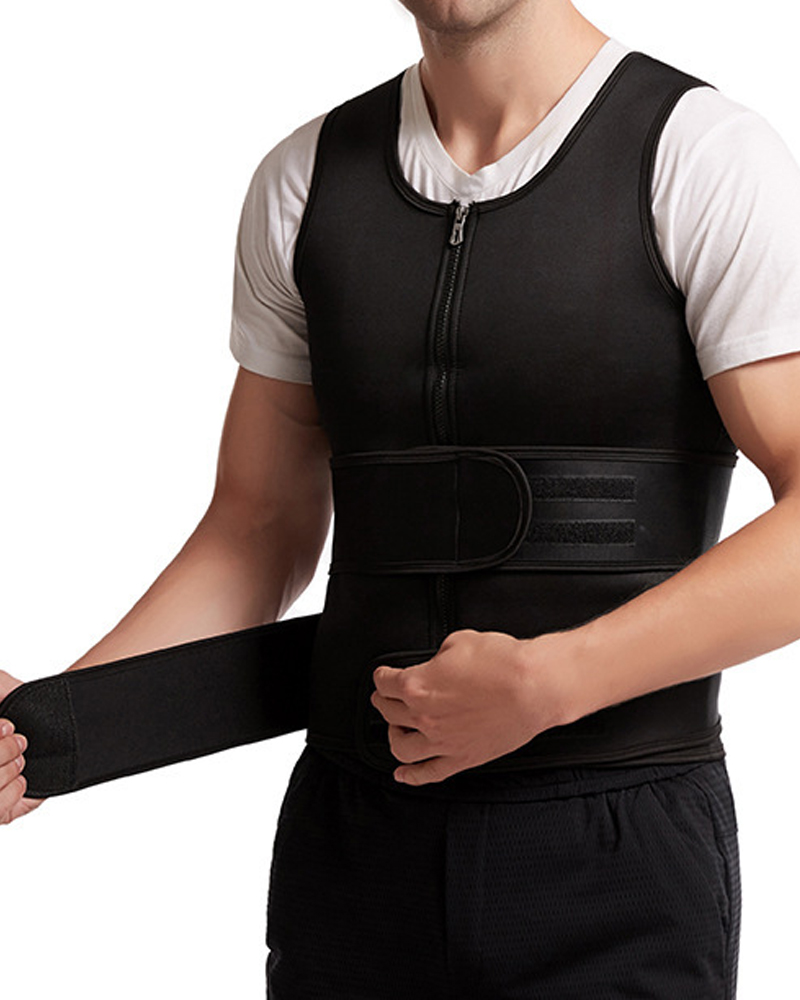 Men's Double Belt Tummy Control Vest Sweat-Proof Fitness Corset