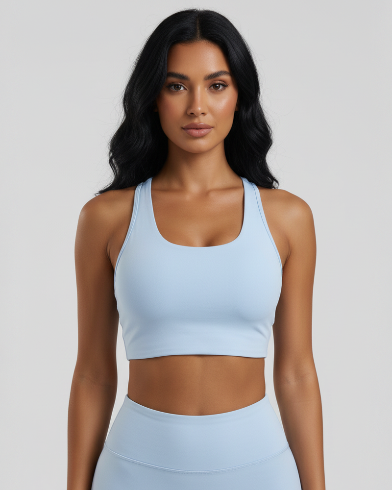 Twist Halter Tank High‑Impact Built‑in Cup Yoga Sports Bra