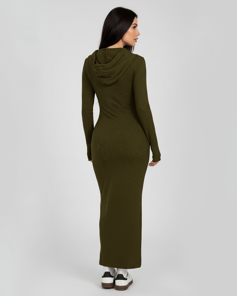 Women's Fashion Casual Hooded Slim Fit Long Sleeve Dress