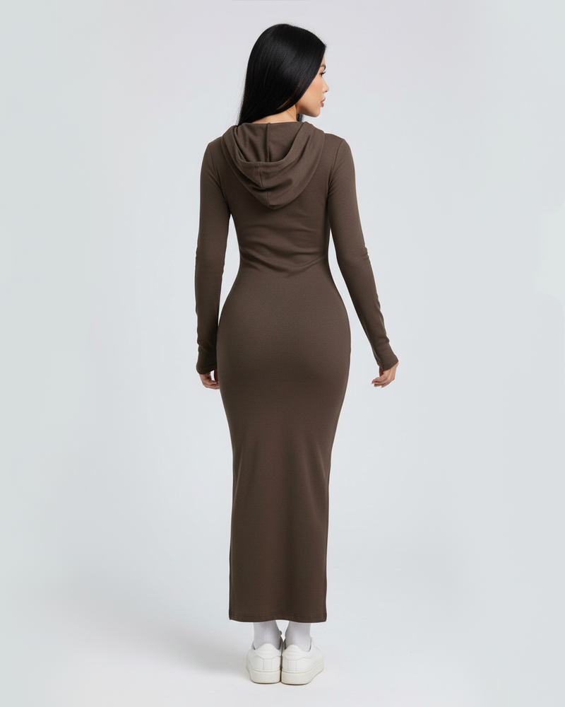Women's Fashion Casual Hooded Slim Fit Long Sleeve Dress