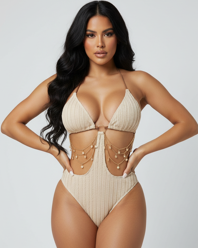 Necklace‑Style Beach Vacation One‑Piece Swimsuit