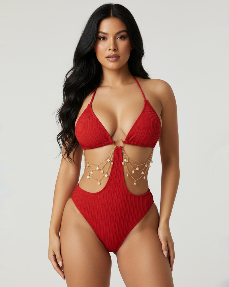Necklace‑Style Beach Vacation One‑Piece Swimsuit