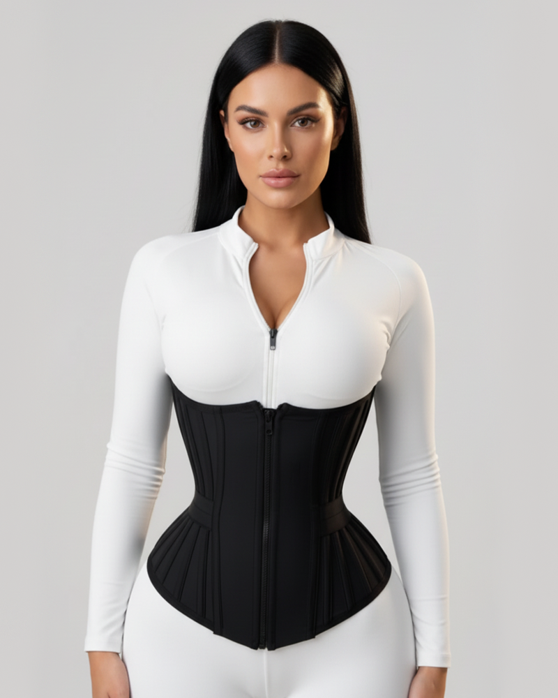 Postpartum Front Zipper Strong Tummy Control Waist Trainer Hourglass Shaping Corset