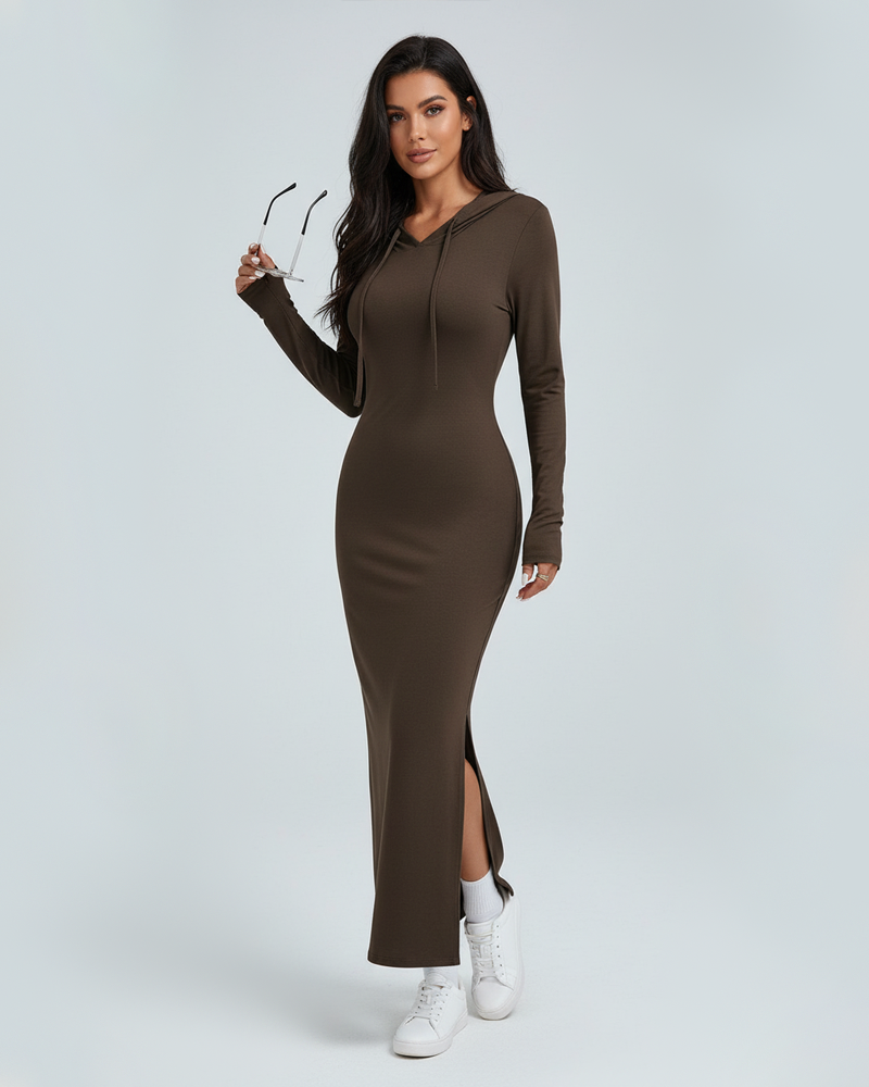 Women's Fashion Casual Hooded Slim Fit Long Sleeve Dress