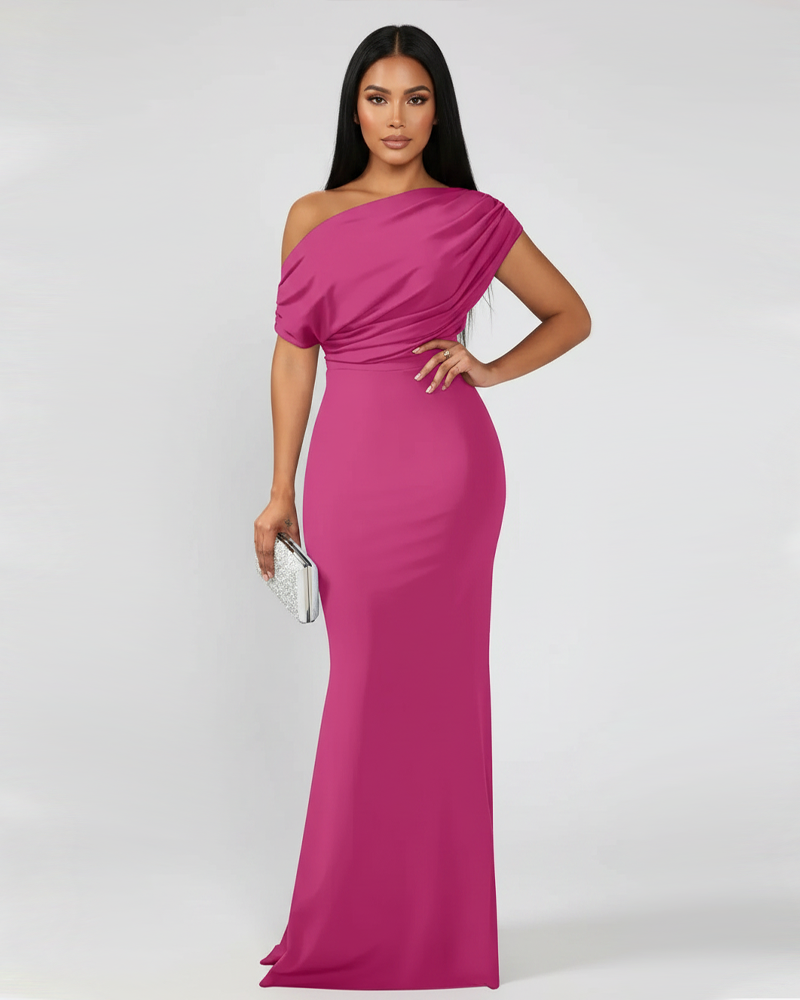Elegant Sleeveless Off‑Shoulder Fitted Long Party Evening Dress